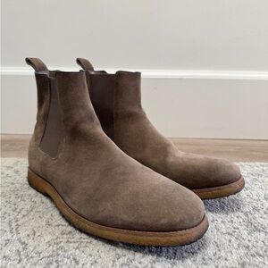 All Saints Men’s Harley Taupe Brown Suede Chelsea Boots size 10